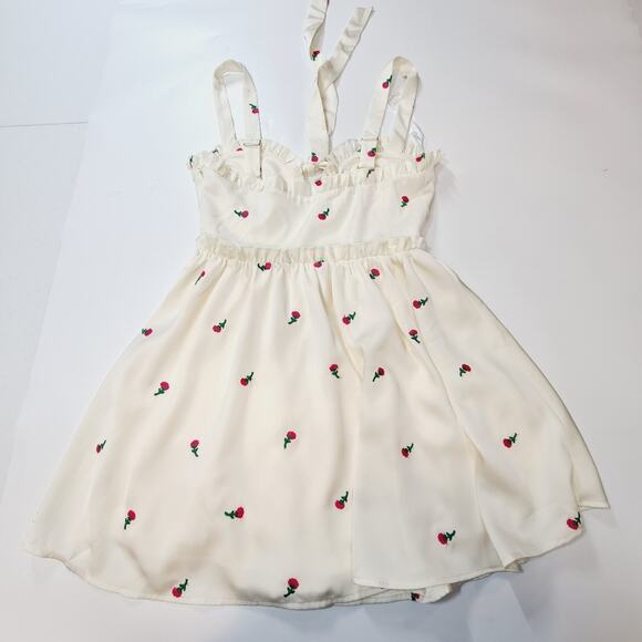 MAJORELLE Eden Mini Dress in Ivory & Pink Medium - Picture 13 of 13